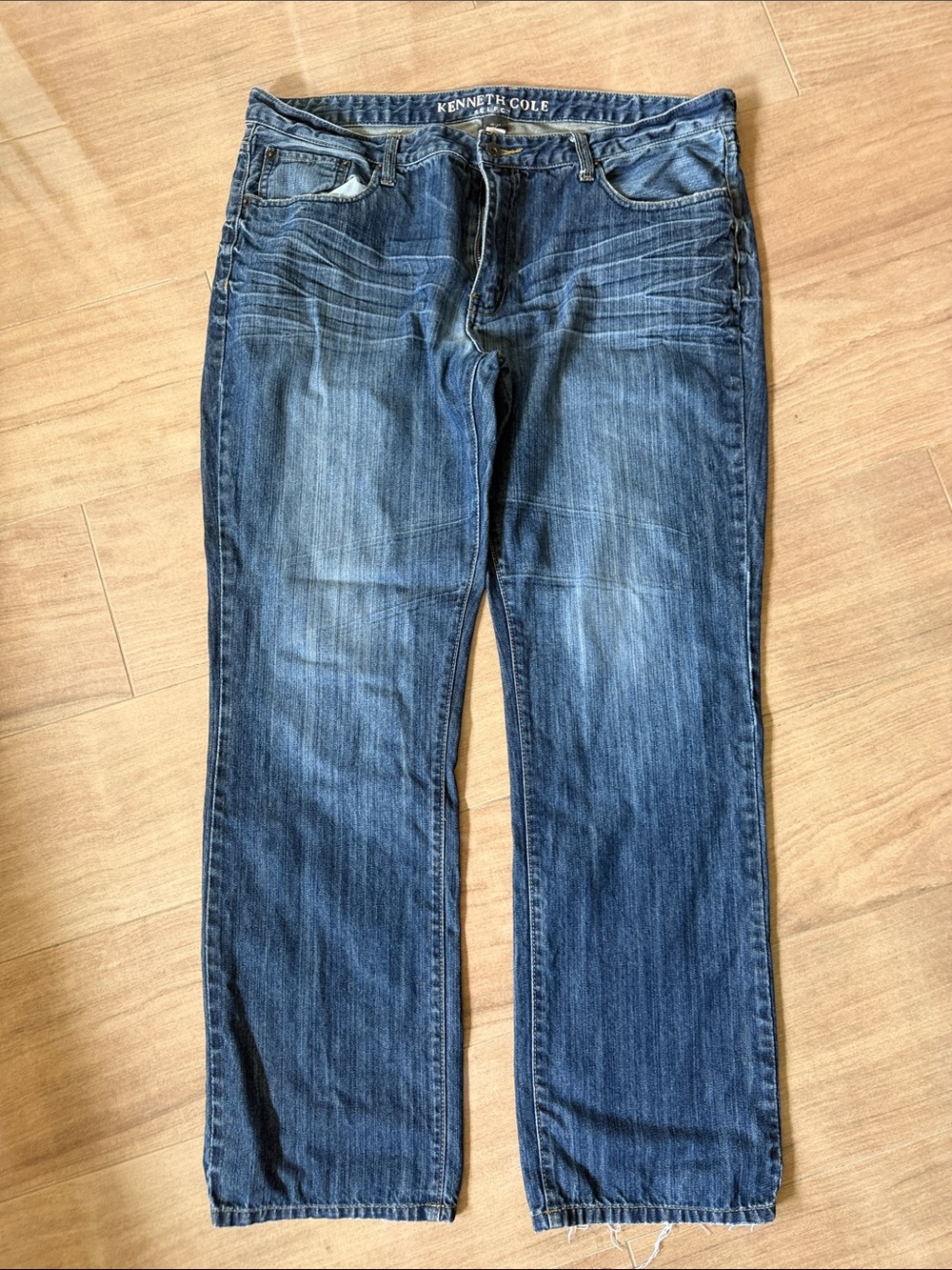 Kenneth Cole Dark Blue Straight Leg Denim Jeans